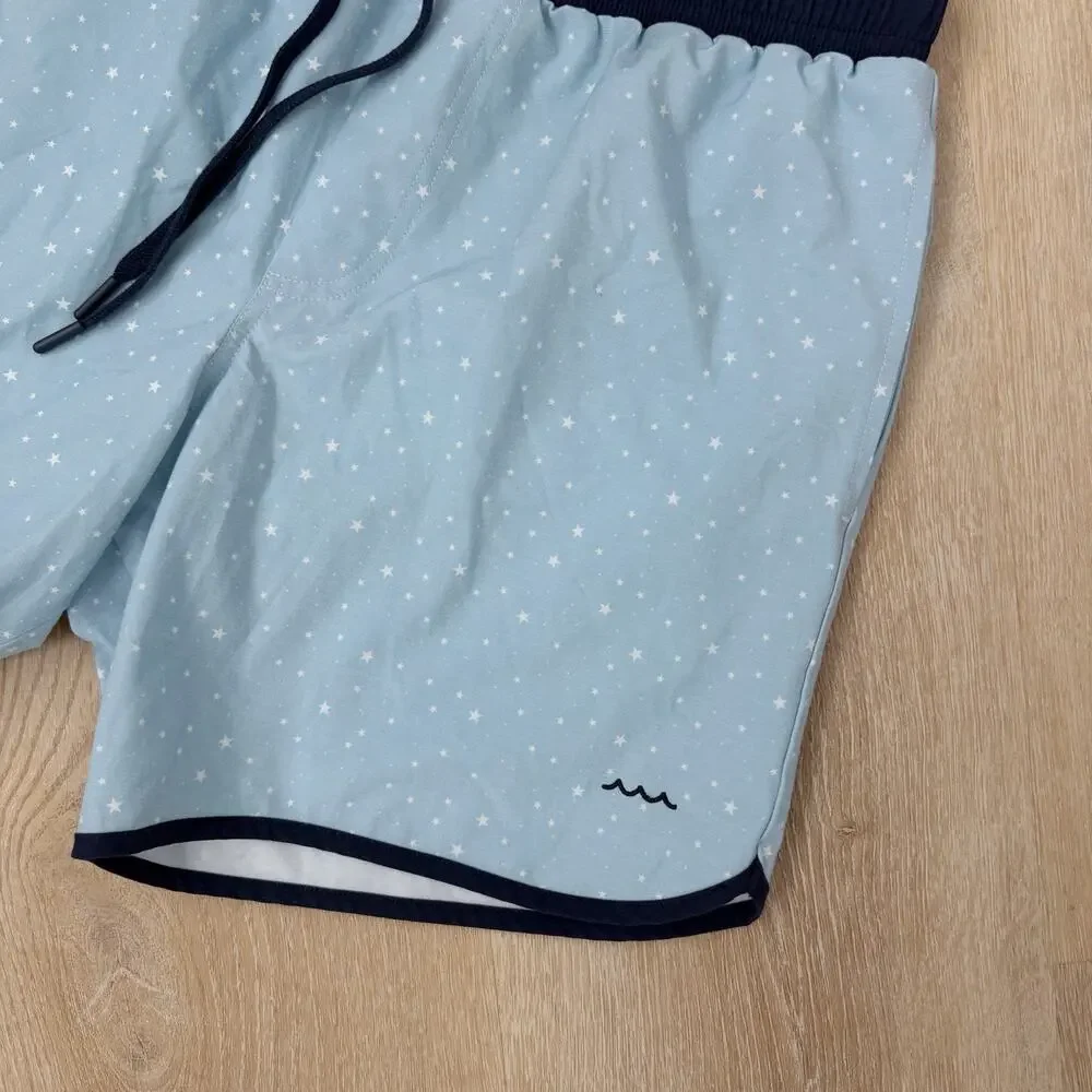 Men’s Minnow Swim Trunks Board Shorts Blue Stars Size M